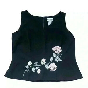 Embroidered Floral Sleeveless Blouse